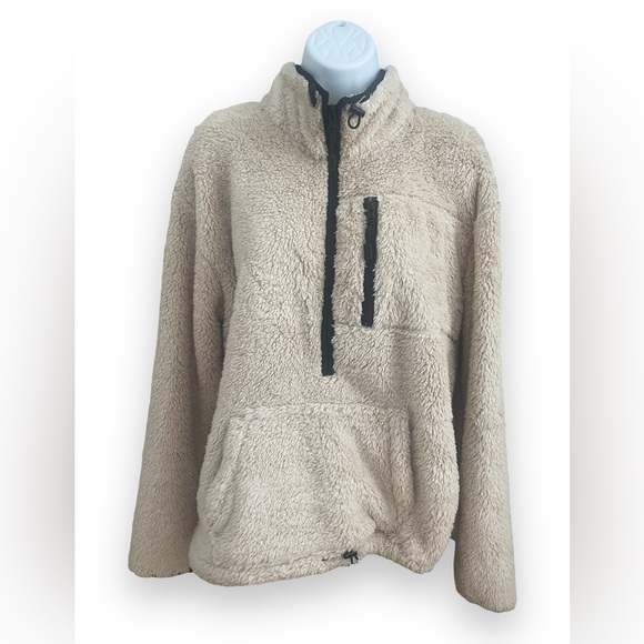 Victoria's Secret PINK Sherpa Fleece 1/2 Zip Pullover Women's Small S - Picture 1 of 2